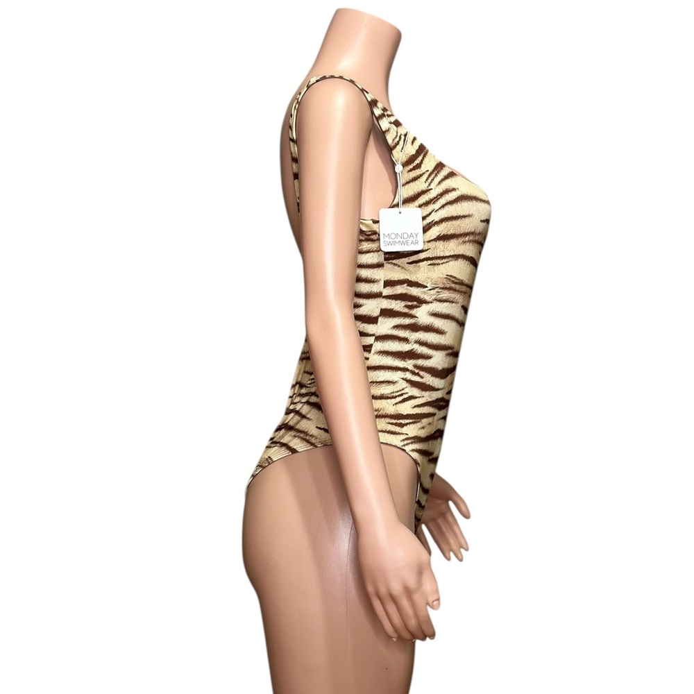 Monday Swimwear Tan and Brown Tiger Print One Piece NWT - Picture 9 of 10
